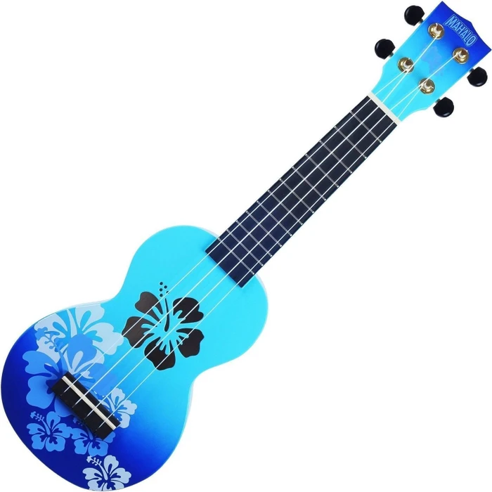 Mahalo Designer Series Soprano Ukulele Hibiscus Blue Burst