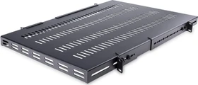 StarTech Verstellbarer belüfteter Server Rack Fachboden, schwarz, 495mm Einbautiefe, 1HE