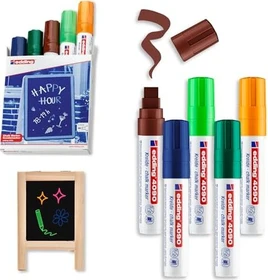 edding 4090 Kreidemarker blau/grün/braun/hellgrün/neonorange, 5er-Set