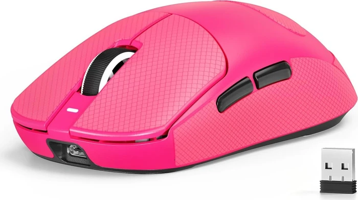 Attack Shark X8 SE Tri-mode Wireless Gaming Mouse, Berry Red, inkl. Grip Tape, USB/Bluetooth