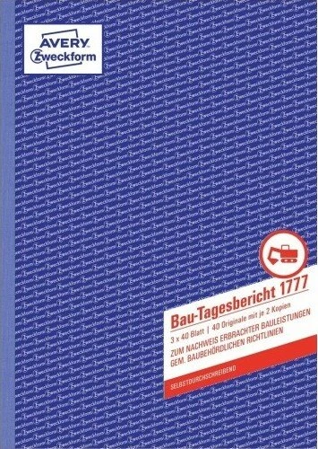 Avery-Zweckform Bau-Tagesbericht, A4, 120 Blatt, 5er-Pack