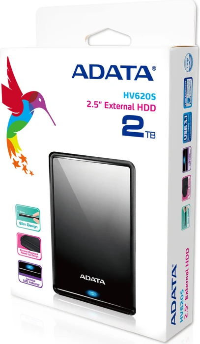 ADATA HV620S, schwarz, 2TB, USB 3.0 Micro-B
