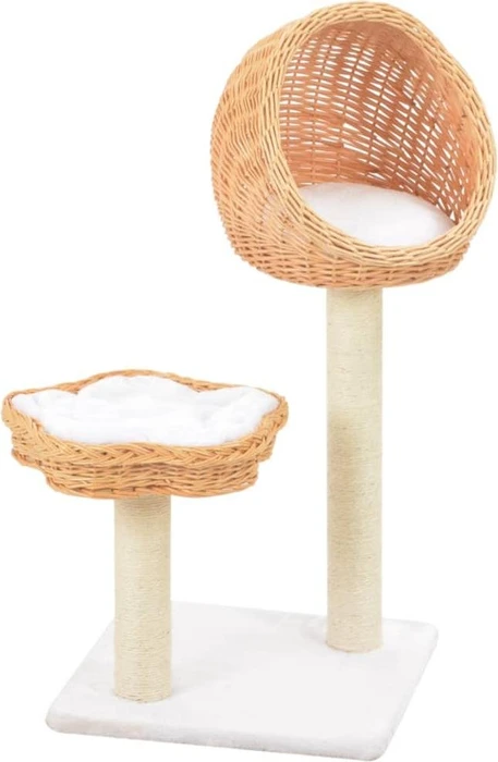 vidaXL Katzen-Kratzbaum Sisal Natürliches Weidenholz, beige