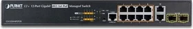 Planet GS-5220 Desktop Gigabit Managed Switch, 10x RJ-45, 2x SFP, 240W PoE+ (GS-5220-8P2T2S)