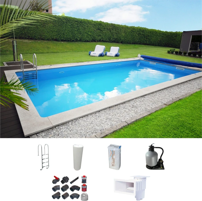 Kwad Stahlwandpool rechteckig 800x400x150cm
