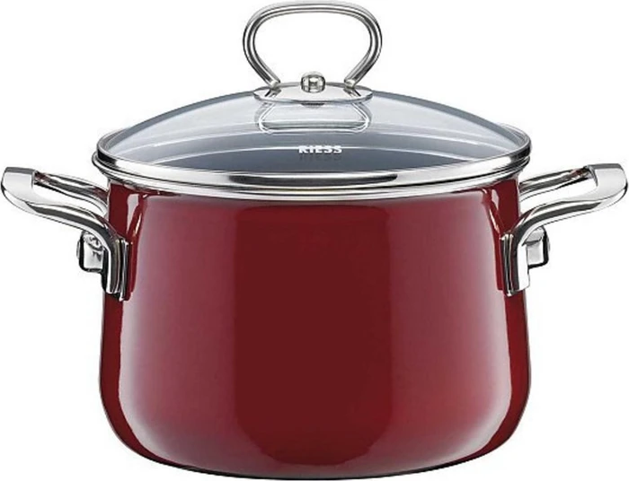 Riess Nouvelle Rosso Top 3000 Fleischtopf mit Glasdeckel 20cm 4l