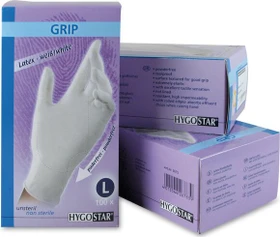 Franz Mensch Hygostar Latex Grip Einweghandschuhe L weiß, 100 Stück