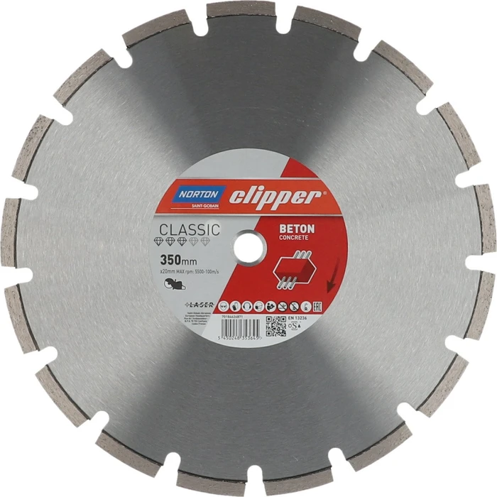 Norton Clipper Classic Beton Turbo Diamanttrennscheibe, 115x10x22.23mm, 1 Stück