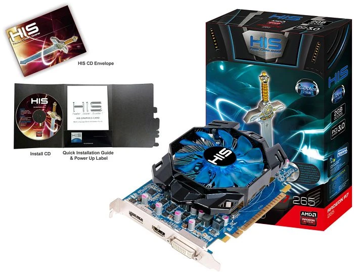 HIS Radeon R7 265 iCooler Boost Clock, 2GB GDDR5, DVI, HDMI, DP