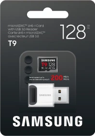 Samsung T9 R200/W130 128GB mit Cardreader, UHS-I U3, A2, Class 10