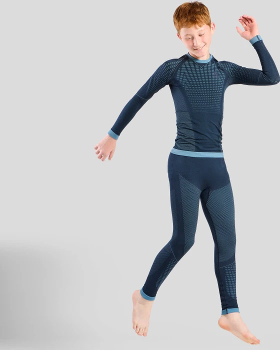 Odlo Performance Warm Funktionsshirt langarm provincial blue (Junior)