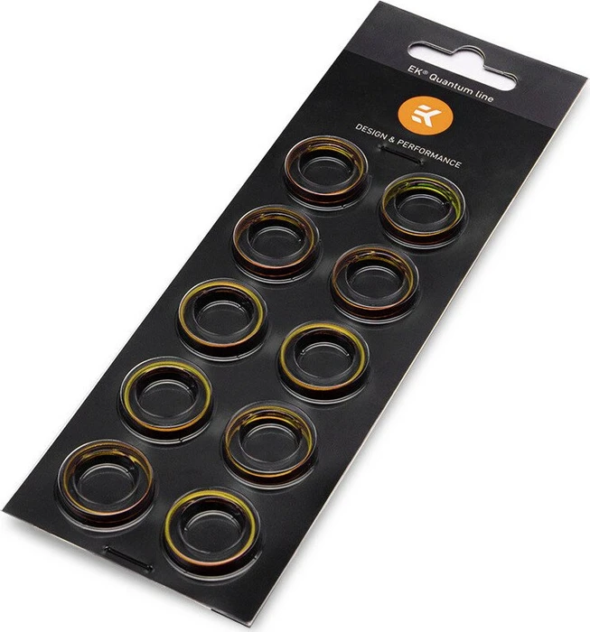EK Water Blocks EK-Torque HDC-16 Color Rings Pack, Rohranschluss Dekorationsring, gold, 10er-Pack