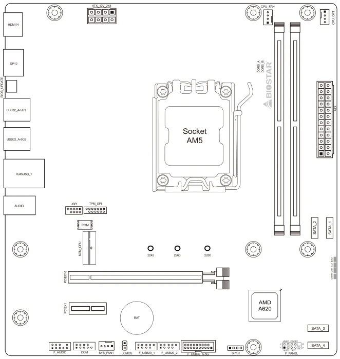 Biostar A620MS (AMD AM5)