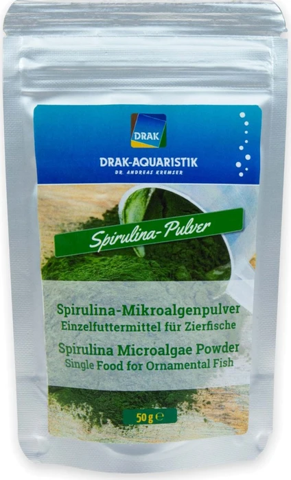 DRAK-Aquaristik Spirulina Mikroalgenpulver, Standbodenbeutel, 50g