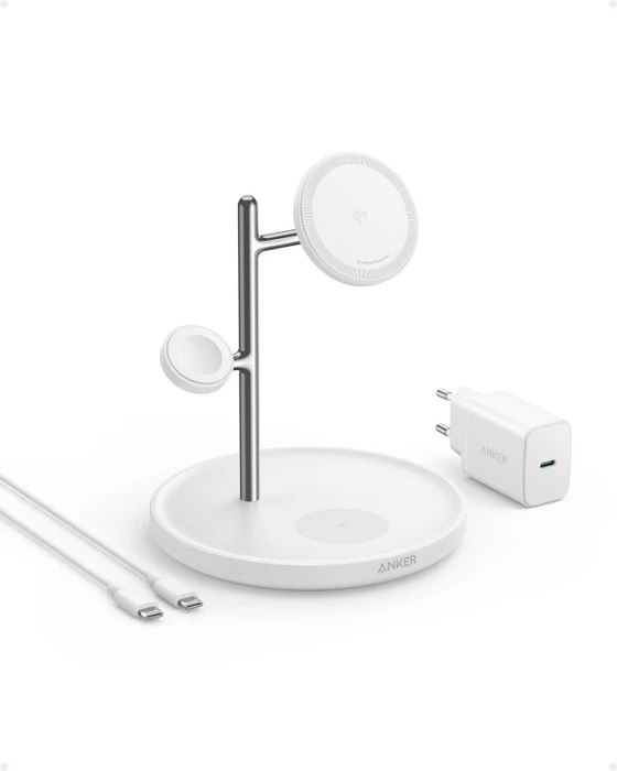 Anker MagGo Wireless Charging Station (3-in-1 Stand) weiß