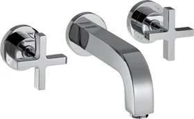Hansgrohe Axor Citterio 3-Loch Waschbeckenarmatur mit Kreuzgriffen 162mm brushed bronze