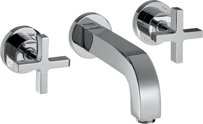 Hansgrohe Axor Citterio 3-Loch Waschbeckenarmatur mit Kreuzgriffen 162mm brushed bronze