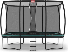 Berg Ultim Champion Deluxe mit Sicherheitsnetz 410x250cm Trampolin grün