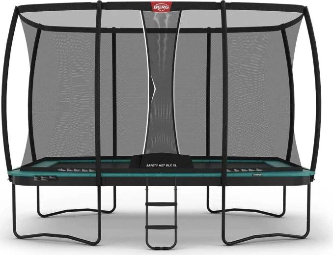 Berg Ultim Champion Deluxe mit Sicherheitsnetz 410x250cm Trampolin grün