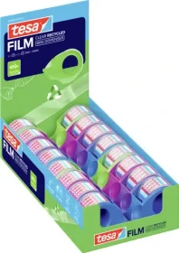 tesa tesafilm eco & clear transparent, Klebestreifen-Abroller/Klebestreifen, 19mm/10m, 1 Stück