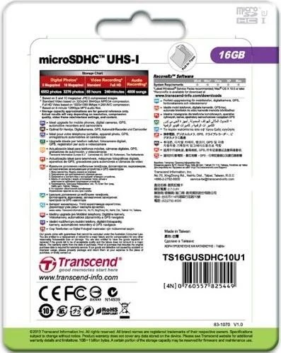 Transcend Ultimate R90/W45 16GB Kit, UHS-I, Class 10