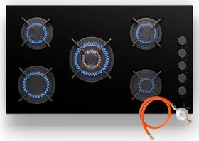 Klarstein Goldflame 90cm Gas-Kochfeld autark schwarz