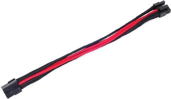 SilverStone PP07-PCIBR, 6/8-Pin PCIe Verlängerung 250mm, sleeved schwarz/rot
