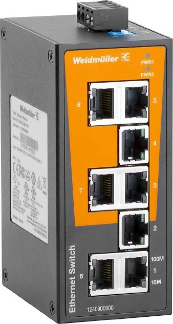Weidmüller BL-Series Industrial Railmount Switch, 8x RJ-45