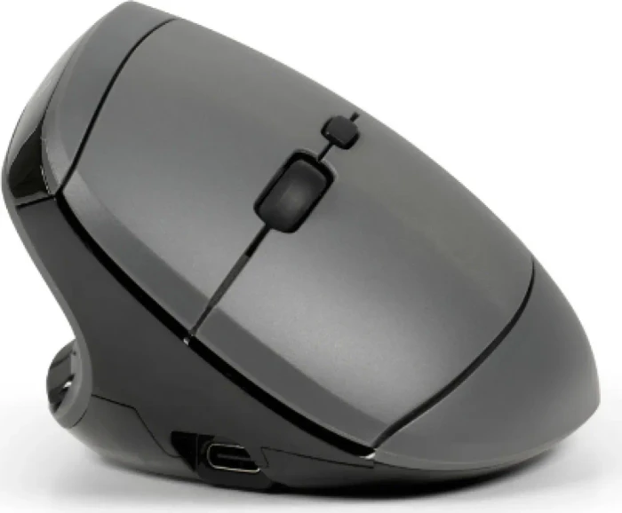 BakkerElkhuizen MidWay 3-Mode Vertical Mouse, grau/schwarz, USB/Bluetooth
