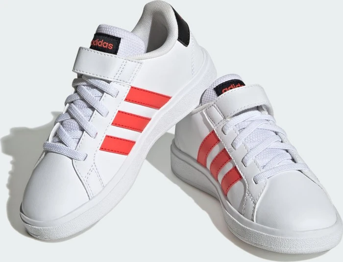 adidas Grand Court Court Elastic Lace and Top Strap cloud white/bright red/core black (Junior)