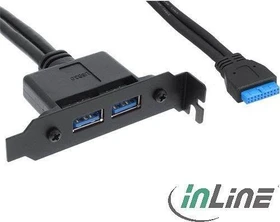 InLine Slotblende, 2x USB-A 3.0
