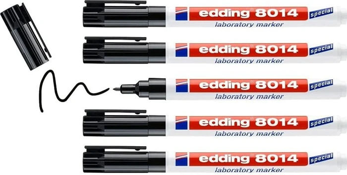 edding 8014 Labormarker schwarz, 5er-Pack