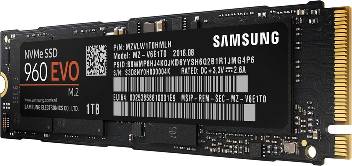 Samsung SSD 960 EVO 1TB, M.2 2280 / M-Key / PCIe 3.0 x4