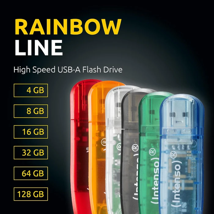 Intenso Rainbow Line 8GB, USB-A, USB 2.0, 3er-Pack