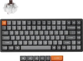 Keychron K2 Max, 75%, PBT, schwarz/grau, LEDs RGB, hot-swap, Keychron Super BROWN, USB/Bluetooth, US (K2M-J3-US)
