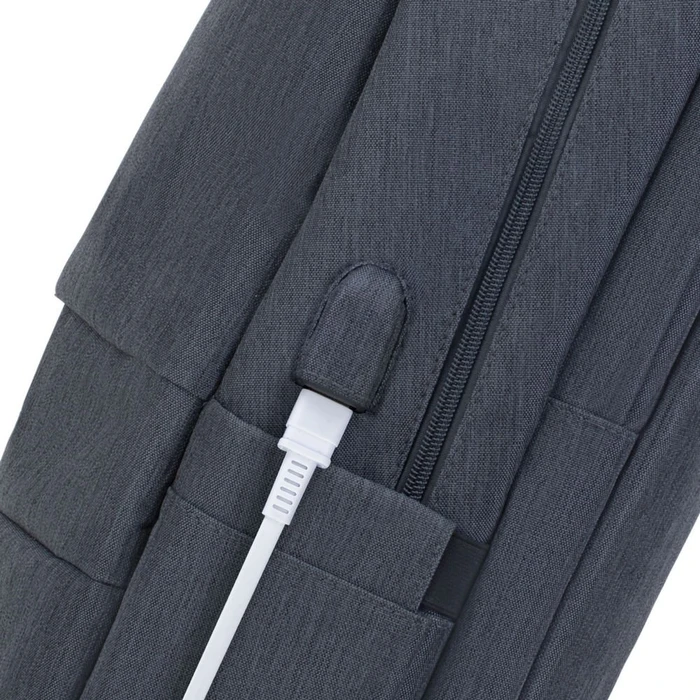 RivaCase Prater anti-theft Laptop Rucksack 17.3", Dark Grey