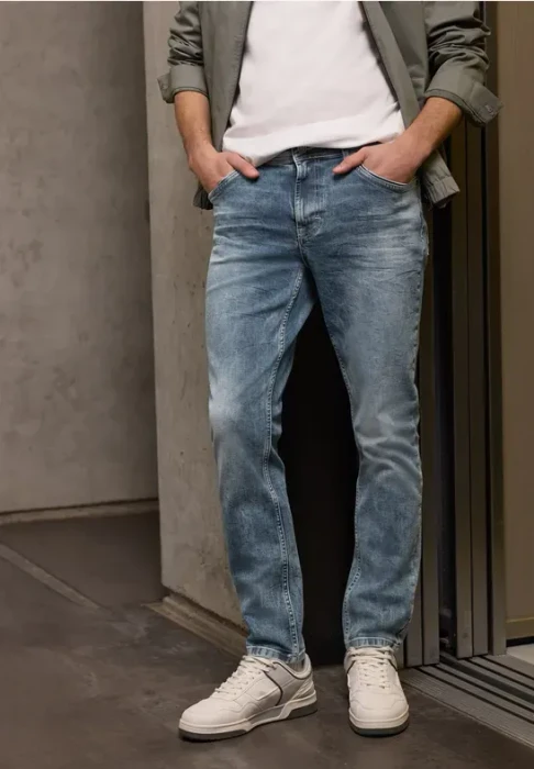 Street One Player Jeans soft greencast random wash (Herren)