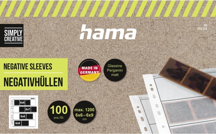 Hama 4x3 Streifen 6x7cm Pergamin Negativ-Hüllen, 100 Stück