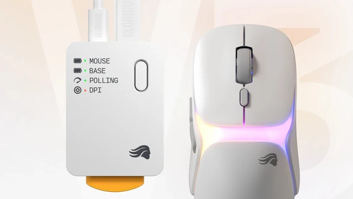Glorious Model O3 8K Wireless mit Ladestation, weiß, USB/Bluetooth