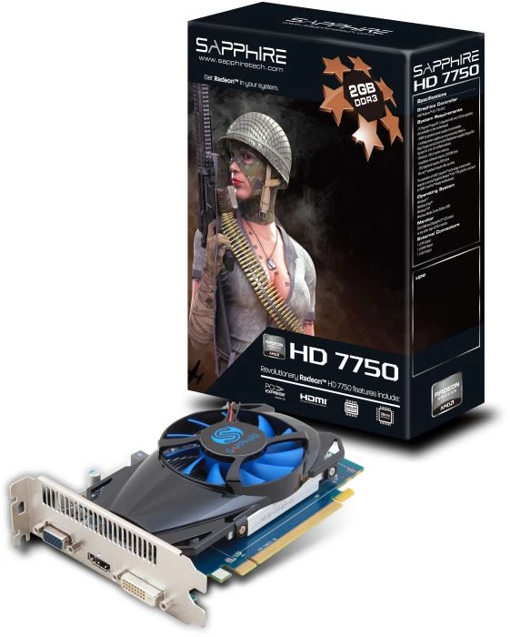Sapphire Radeon HD 7750, 2GB DDR3, VGA, DVI, HDMI, lite retail