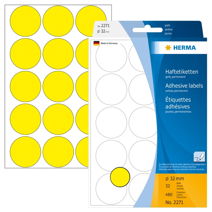 Herma Markierungspunkte 32mm rot, 32 Blatt