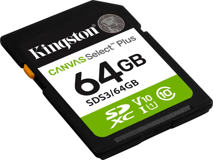 Kingston Canvas Select Plus Gen3 R100 64GB, UHS-I U1, Class 10
