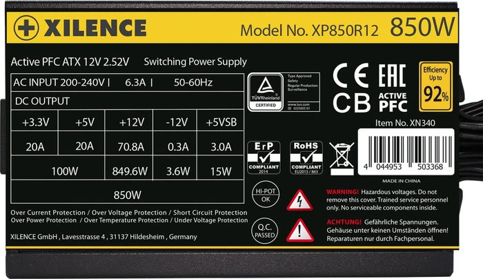 Xilence Gaming Gold XP850R12 850W, ATX 2.52