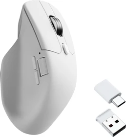 Keychron M6 All Silent Wireless Mouse weiß, 1K PixArt 3395, USB/Bluetooth (M6S-A3)
