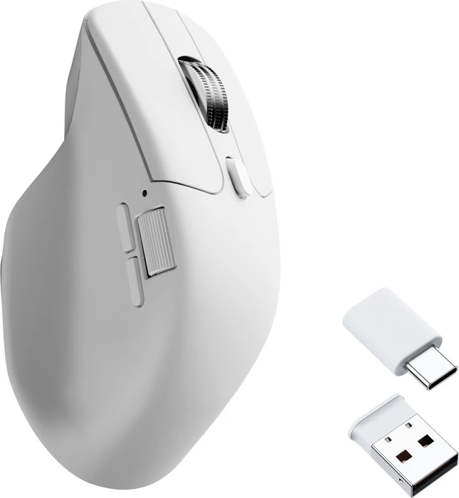 Keychron M6 All Silent Wireless Mouse weiß, 1K PixArt 3395, USB/Bluetooth