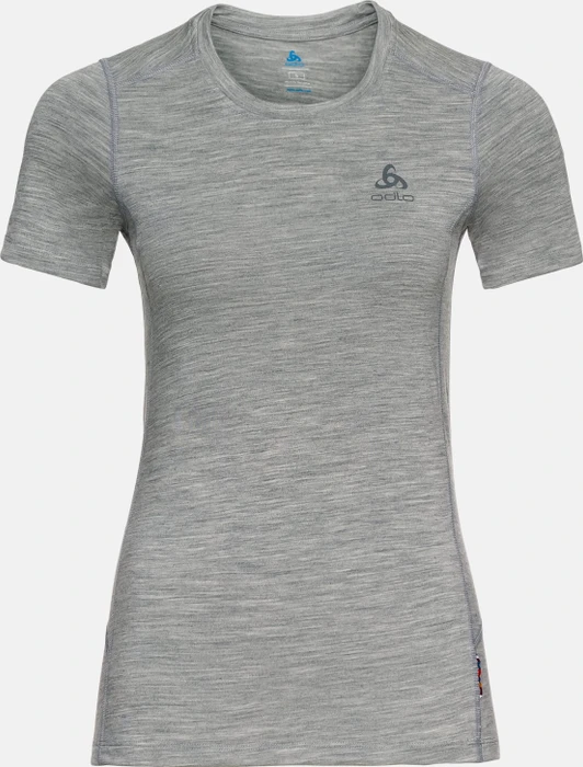 Odlo Natural 100% Merino Warm Funktionsshirt kurzarm grey melange (Damen)