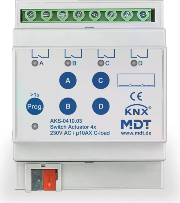 MDT Schaltaktor AKS 4-fach, 4TE REG, 10A