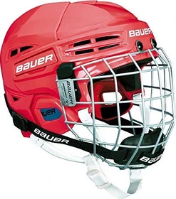 Bauer Prodigy Combo Helm rot (Junior)