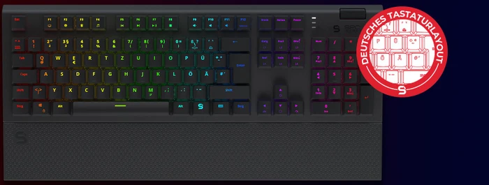 Endorfy SilentiumPC SPC Gear GK650K Omnis, LEDs RGB, Kailh BLUE, USB, DE