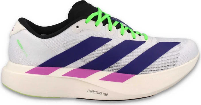 adidas Adizero Evo SL cloud white/collegiate purple/lime burst (Herren)